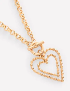 Jewelry-Boden Statement Heart Necklace- Gold