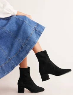 Heels | Boots-Boden Stretch Ankle Boots- Black