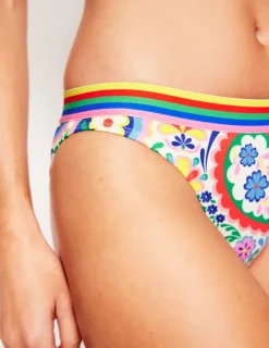 Swimwear-Boden Stripe Trim Bikini Bottoms-Multi, Meadow Paisley Multi,MeadowPaisley