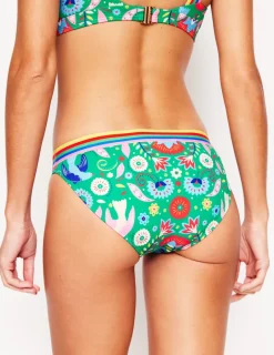 Swimwear-Boden Stripe Trim Bikini Bottoms-Green, Decorative Garden Green,DecorativeGarden