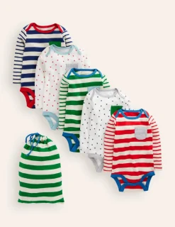 Tops & Bodysuits-Boden Striped 5 Pack Bodies-Multi Stripe MultiStripe