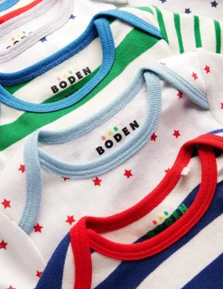 Tops & Bodysuits-Boden Striped 5 Pack Bodies-Multi Stripe MultiStripe
