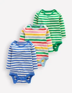 Tops & Bodysuits-Boden Striped 3 Pack Bodies-Oatmeal Multi Stripe OatmealMultiStripe