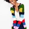 Sweaters & Cardigans-Boden Striped Cotton-Blend Coatigan-Poppy Red, Blue Multi PoppyRed,BlueMulti