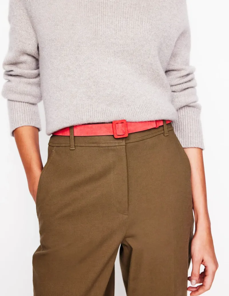 Belts-Boden Suede Skinny Buckle Belt-Strawberry Tart Red StrawberryTartRed