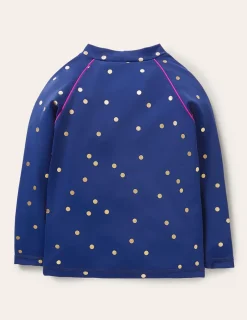 Swimwear & Beachwear-Boden Sunsafe Patterned Rash Vest-Navy Rainbow Confetti Spot NavyRainbowConfettiSpot