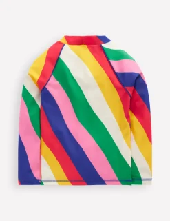 Swimwear & Beachwear-Boden Sunsafe Patterned Rash Vest-Multi Rainbow Swirl MultiRainbowSwirl