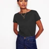 Tops & Blouses | T-Shirts & Tanks-Boden Supersoft Boat Neck T-Shirt- Black