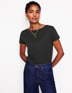 Tops & Blouses | T-Shirts & Tanks-Boden Supersoft Boat Neck T-Shirt- Black
