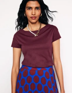 Tops & Blouses | T-Shirts & Tanks-Boden Supersoft Boat Neck T-Shirt-Deep Wisteria DeepWisteria