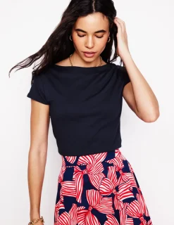 Tops & Blouses | T-Shirts & Tanks-Boden Supersoft Boat Neck T-Shirt- Navy
