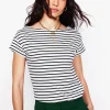 Tops & Blouses | T-Shirts & Tanks-Boden Supersoft Boat Neck T-Shirt-Ivory, Navy Stripe Ivory,NavyStripe