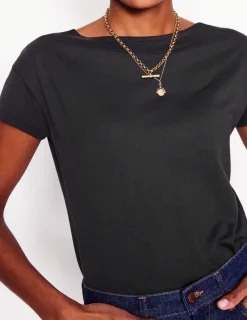 Tops & Blouses | T-Shirts & Tanks-Boden Supersoft Boat Neck T-Shirt- Black