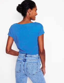 Tops & Blouses | T-Shirts & Tanks-Boden Supersoft Boat Neck T-Shirt-Gallery Blue GalleryBlue