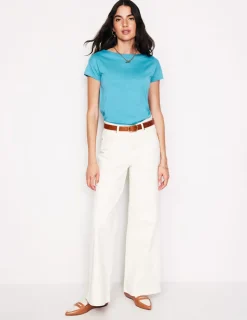 Tops & Blouses | T-Shirts & Tanks-Boden Supersoft Boat Neck T-Shirt-Blue Grass BlueGrass