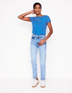 Tops & Blouses | T-Shirts & Tanks-Boden Supersoft Boat Neck T-Shirt-Gallery Blue GalleryBlue