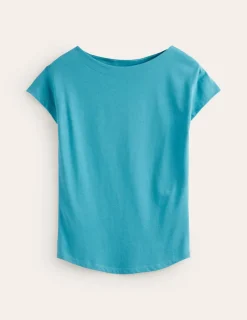 Tops & Blouses | T-Shirts & Tanks-Boden Supersoft Boat Neck T-Shirt-Blue Grass BlueGrass