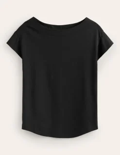 Tops & Blouses | T-Shirts & Tanks-Boden Supersoft Boat Neck T-Shirt- Black
