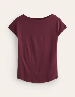 Tops & Blouses | T-Shirts & Tanks-Boden Supersoft Boat Neck T-Shirt-Deep Wisteria DeepWisteria