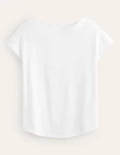 Tops & Blouses | T-Shirts & Tanks-Boden Supersoft Boat Neck T-Shirt- White