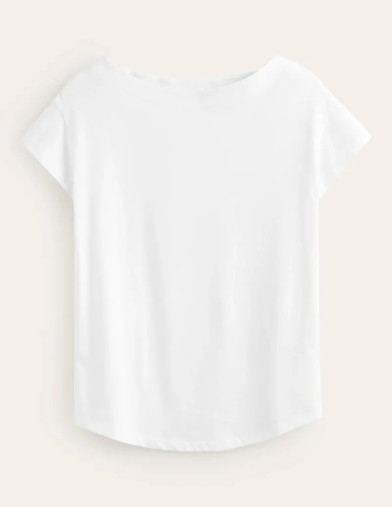 Tops & Blouses | T-Shirts & Tanks-Boden Supersoft Boat Neck T-Shirt- White