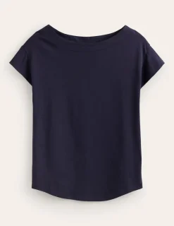Tops & Blouses | T-Shirts & Tanks-Boden Supersoft Boat Neck T-Shirt- Navy