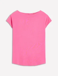 Tops & Blouses | T-Shirts & Tanks-Boden Supersoft Boat Neck T-Shirt-Tickled Pink TickledPink