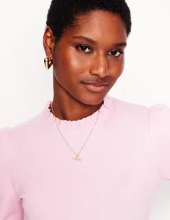 Tops & Blouses | T-Shirts & Tanks-Boden Supersoft Frill Detail Top-Soft Lavender SoftLavender