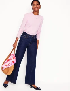Tops & Blouses | T-Shirts & Tanks-Boden Supersoft Frill Detail Top-Soft Lavender SoftLavender