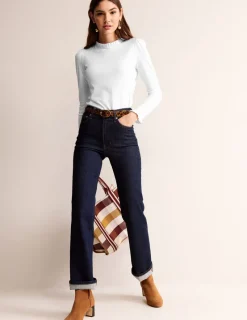 Tops & Blouses | T-Shirts & Tanks-Boden Supersoft Frill Detail Top- White