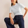 Nightwear & Lougewear | T-Shirts & Tanks-Boden Supersoft Frill Detail T-shirt- White