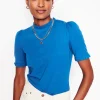 Nightwear & Lougewear | T-Shirts & Tanks-Boden Supersoft Frill Detail T-shirt-Gallery Blue GalleryBlue