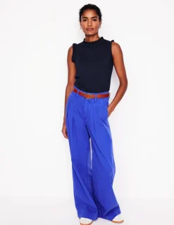 Nightwear & Lougewear | T-Shirts & Tanks-Boden Supersoft Frill Detail Vest- Navy