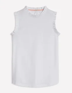 Nightwear & Lougewear | T-Shirts & Tanks-Boden Supersoft Frill Detail Vest- White