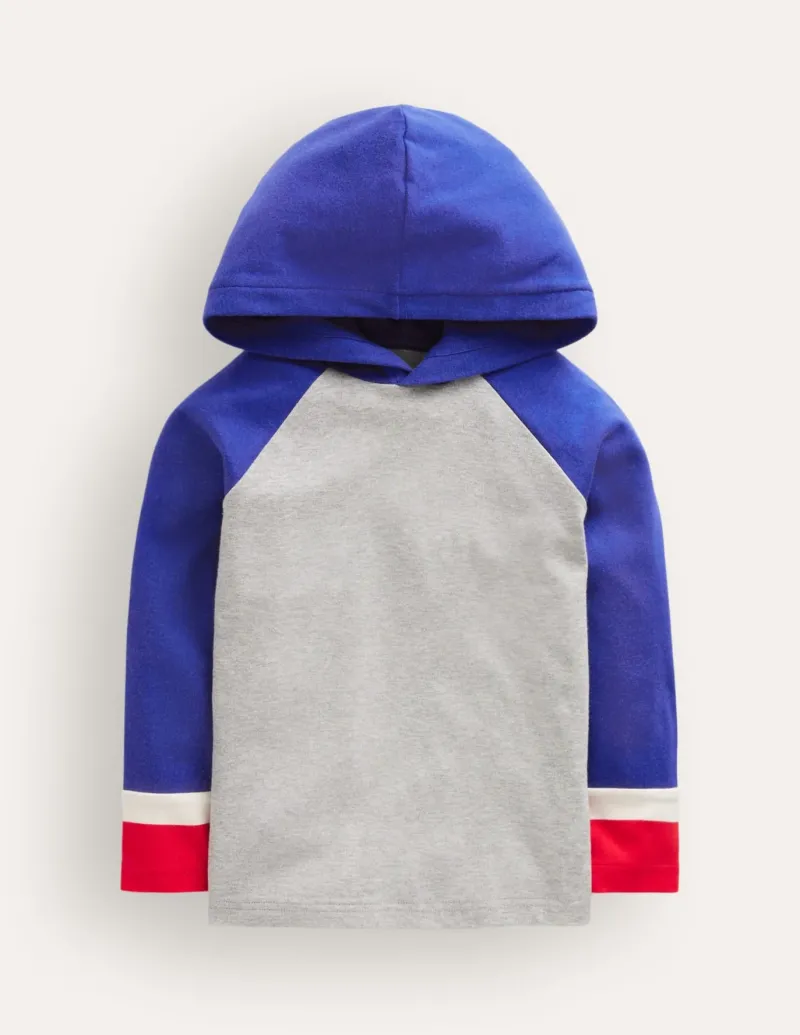 Tops, T-Shirts & Polos | Sweatshirts & Hoodies-Boden Supersoft Hooded Raglan-Grey Marl GreyMarl