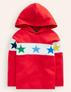 Tops, T-Shirts & Polos | Sweatshirts & Hoodies-Boden Supersoft Hooded Raglan-Poppy Red PoppyRed
