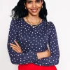 Tops & Blouses | T-Shirts & Tanks-Boden Supersoft Long Sleeve Top-French Navy, Sparse Spot FrenchNavy,SparseSpot