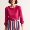 Tops & Blouses | T-Shirts & Tanks-Boden Supersoft Long Sleeve Top-Cherry Jam CherryJam
