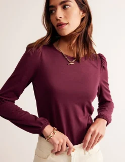 Tops & Blouses | T-Shirts & Tanks-Boden Supersoft Long Sleeve Top-Deep Wisteria DeepWisteria