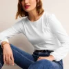 Tops & Blouses | T-Shirts & Tanks-Boden Supersoft Long Sleeve Top- White