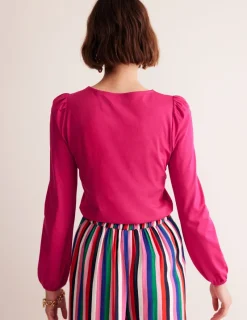 Tops & Blouses | T-Shirts & Tanks-Boden Supersoft Long Sleeve Top-Cherry Jam CherryJam
