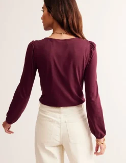 Tops & Blouses | T-Shirts & Tanks-Boden Supersoft Long Sleeve Top-Deep Wisteria DeepWisteria