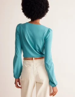 Tops & Blouses | T-Shirts & Tanks-Boden Supersoft Long Sleeve Top-Blue Grass BlueGrass