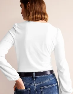Tops & Blouses | T-Shirts & Tanks-Boden Supersoft Long Sleeve Top- White