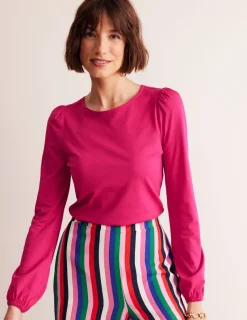 Tops & Blouses | T-Shirts & Tanks-Boden Supersoft Long Sleeve Top-Cherry Jam CherryJam