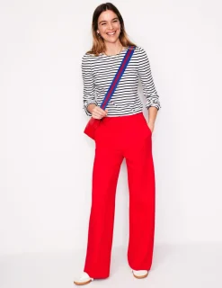 Tops & Blouses | T-Shirts & Tanks-Boden Supersoft Long Sleeve Top-Ivory, Navy Ivory,Navy