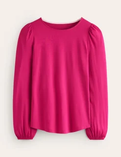 Tops & Blouses | T-Shirts & Tanks-Boden Supersoft Long Sleeve Top-Cherry Jam CherryJam