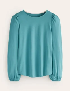 Tops & Blouses | T-Shirts & Tanks-Boden Supersoft Long Sleeve Top-Blue Grass BlueGrass