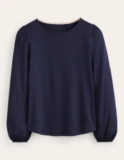 T-Shirts & Tanks | Tops & Blouses-Boden Supersoft Long Sleeve Top- Navy