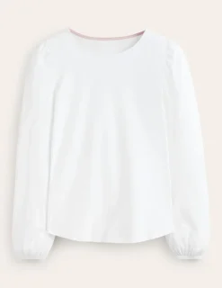 Tops & Blouses | T-Shirts & Tanks-Boden Supersoft Long Sleeve Top- White